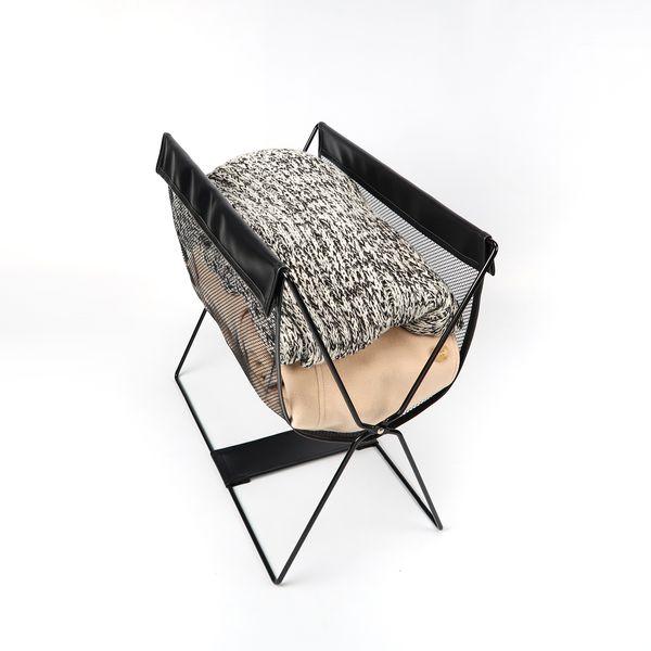 レザー調ハンモック型メッシュバスケット布ブラック 送料無料 即日発送-1