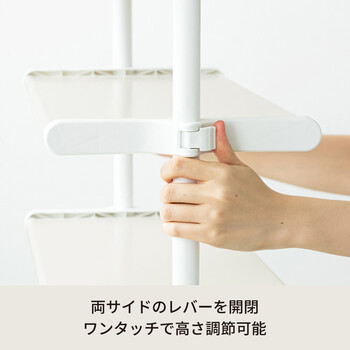 ワンタッチ式可動棚ラック フィット 大理石 木目 収納 インテリア シェルフ スリム キッチンラック 送料無料-9