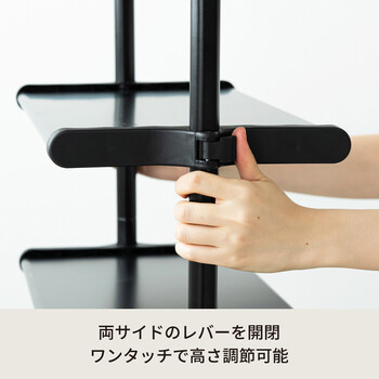 ワンタッチ式可動棚ラック フィット 大理石 木目 収納 インテリア シェルフ スリム キッチンラック 送料無料-24