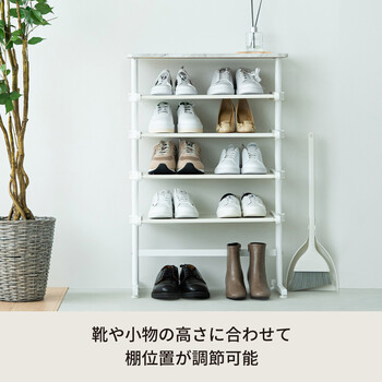 ワンタッチ式可動棚ラック フィット 大理石 木目 収納 インテリア シェルフ スリム キッチンラック 送料無料-3