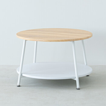 ヴィンテージ棚付リビングテーブル サイドテーブル 木製 木目 丸 モダン 一人暮らし 収納 送料無料-20