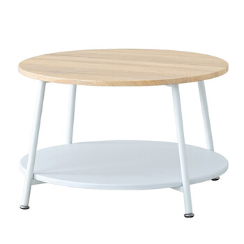 ヴィンテージ棚付リビングテーブル サイドテーブル 木製 木目 丸 モダン 一人暮らし 収納 送料無料-21