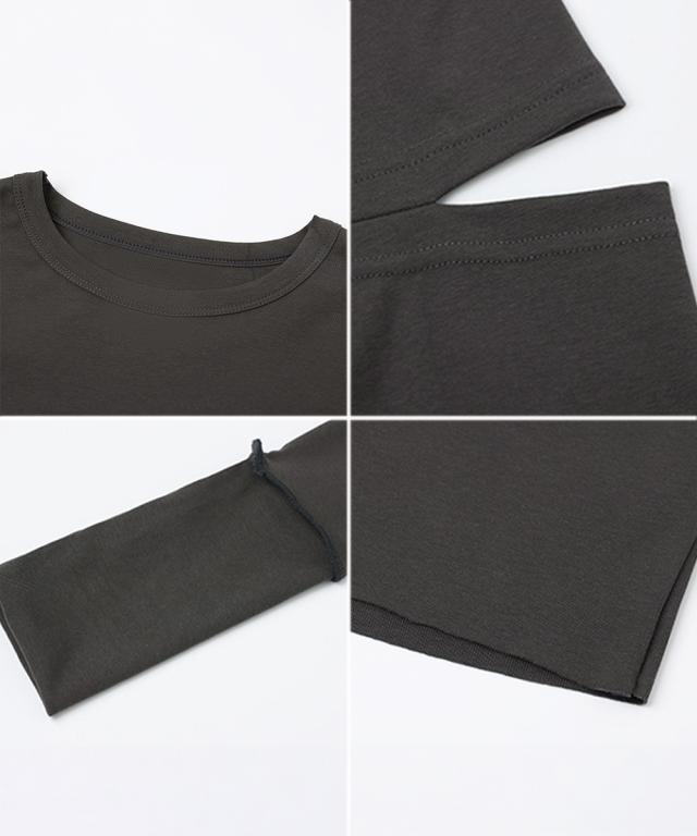 長袖Tシャツ 袖カットアウト カットソー 送料無料 即日発送-3