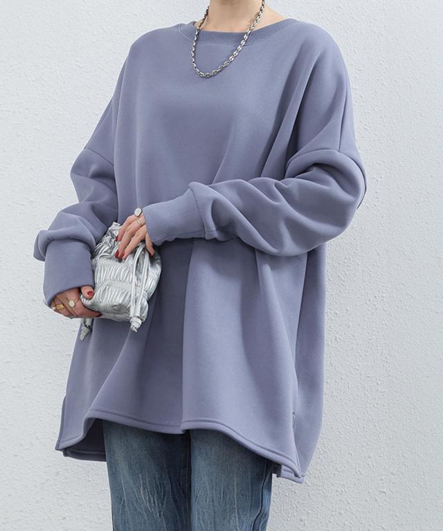 ビッグシルエットスウェット裏起毛トップス 送料無料 即日発送-9