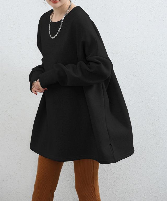 ビッグシルエットスウェット裏起毛トップス 送料無料 即日発送-4