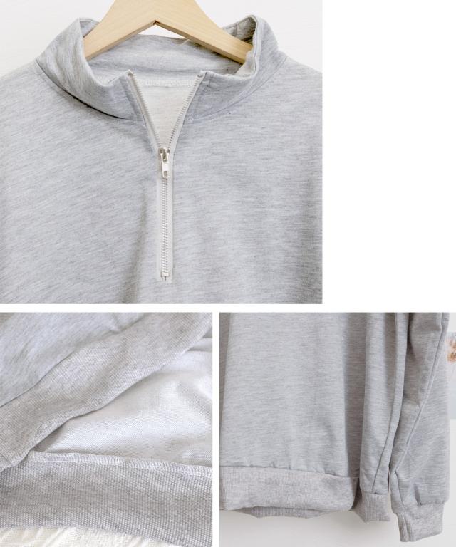 スウェットシャツ ハーフジップトレーナー 送料無料 即日発送-3