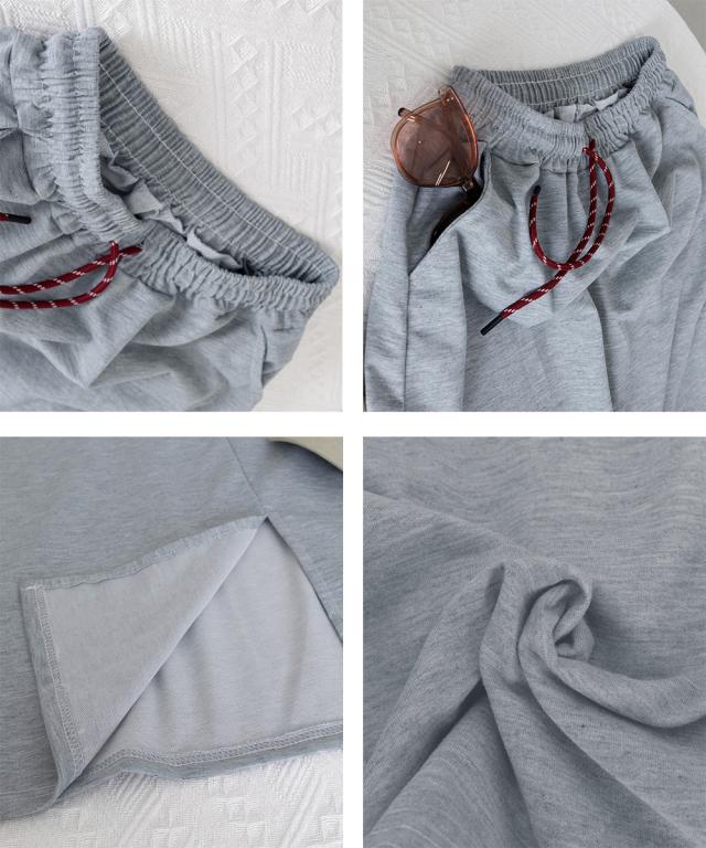 スウェットロングスカート バックスリット 送料無料 即日発送-3