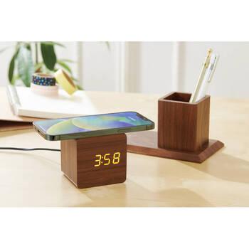 ペンホルダー付ワイヤレス充電クロック 6193 ギフト対応可 送料無料-1