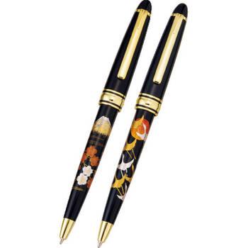 高級蒔絵ボールペンペア 富士 鶴 木箱入 1413 ギフト対応可 送料無料-1