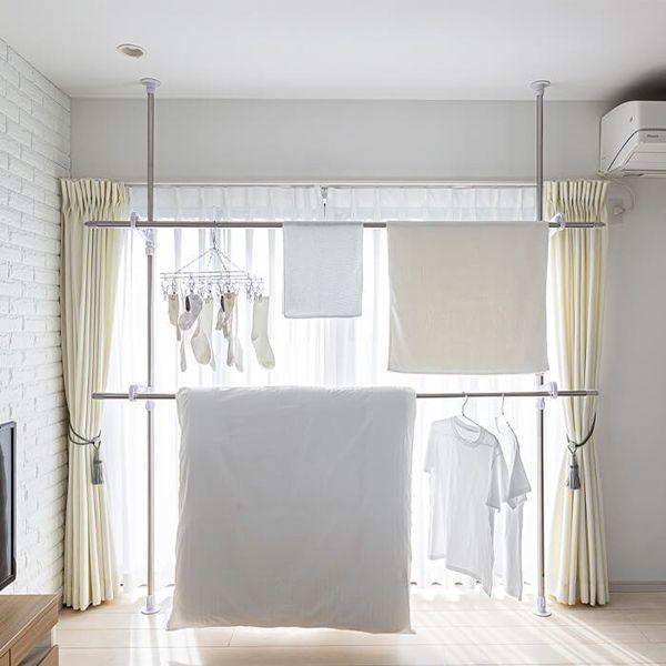 つっぱり式部屋干しポールステン＆ホワイトDTHW1 送料無料 即日発送-1