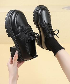 ローファー レディース 厚底 編み上げ 送料無料 即日発送-2