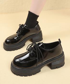 ローファー レディース 厚底 編み上げ 送料無料 即日発送-7