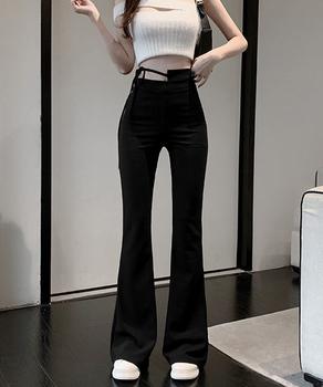 フレアスキニーパンツウエストカットアウト 送料無料 即日発送-1