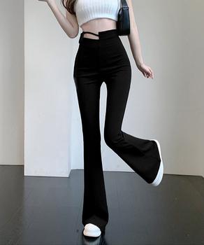 フレアスキニーパンツウエストカットアウト 送料無料 即日発送-3