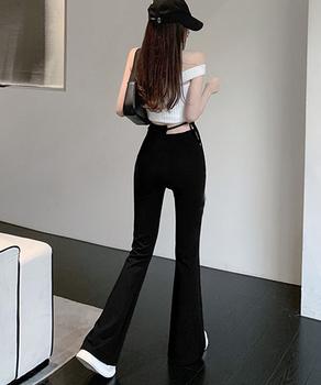 フレアスキニーパンツウエストカットアウト 送料無料 即日発送-5