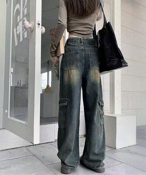 ウォッシュデニムカーゴパンツ レディース 送料無料 即日発送-5