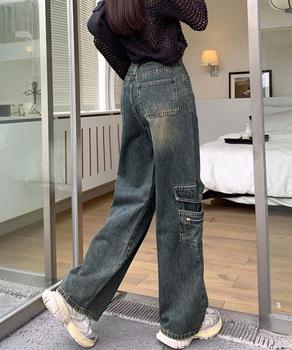 ウォッシュデニムカーゴパンツ レディース 送料無料 即日発送-7