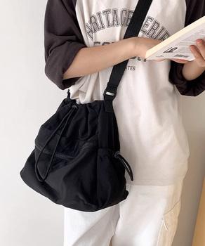 ドローストリングショルダーバッグ 大容量 送料無料 即日発送-2