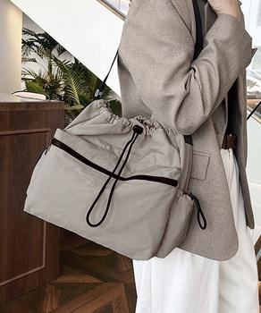 ドローストリングショルダーバッグ 大容量 送料無料 即日発送-4