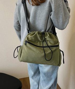 ドローストリングショルダーバッグ 大容量 送料無料 即日発送-6