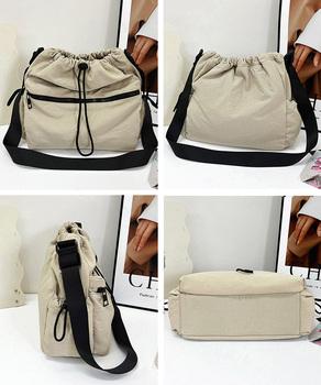 ドローストリングショルダーバッグ 大容量 送料無料 即日発送-7