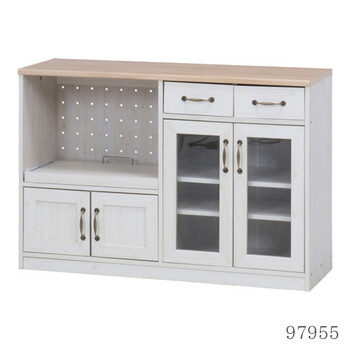 キッチンカウンター ナチュラル×ホワイト 幅120cm 送料無料-1