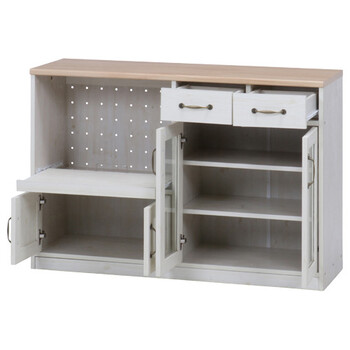 キッチンカウンター ナチュラル×ホワイト 幅120cm 送料無料-2