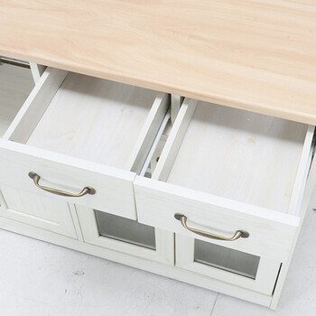 キッチンカウンター ナチュラル×ホワイト 幅120cm 送料無料-5