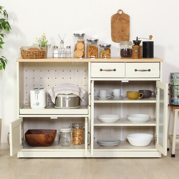 キッチンカウンター ナチュラル×ホワイト 幅120cm 送料無料-7