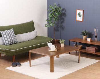 軽量継脚 折りたたみ座卓 ローテーブル 105×75cm ブラウン 送料無料-9