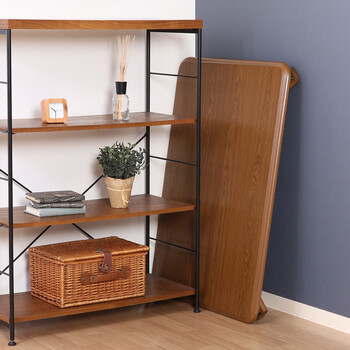 軽量継脚 折りたたみ座卓 ローテーブル 105×75cm ブラウン 送料無料-4