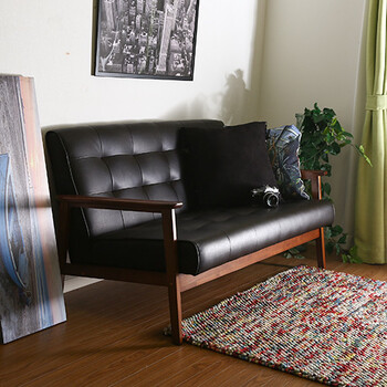 ソファー バイキャストPUソファー フレンズ DBR 2P 846 送料無料-5