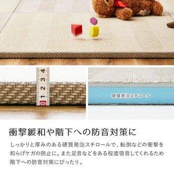 ファブリック置き畳　同色9枚組 布地 ヘリンボン柄 カットOK 滑り止め ボーナ 4カラー 送料無料-5