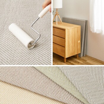 ファブリック置き畳　同色12枚組 布地 ヘリンボン柄 カットOK 滑り止め ボーナ 4カラー 送料無料-9