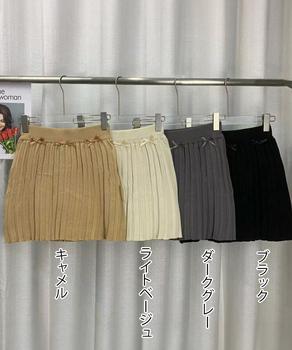 リボン付きプリーツミニスカートレディース 送料無料 即日発送-1