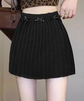 リボン付きプリーツミニスカートレディース 送料無料 即日発送-2