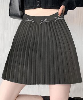 リボン付きプリーツミニスカートレディース 送料無料 即日発送-6