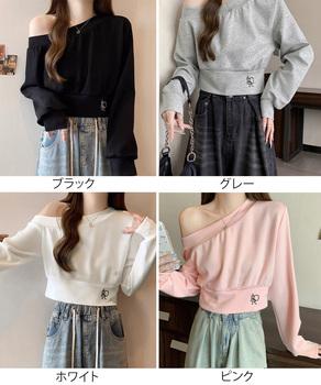 オフショルスウェット 肩見せ トレーナー 送料無料 即日発送-1