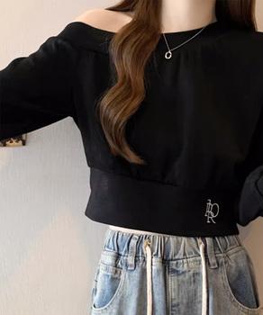 オフショルスウェット 肩見せ トレーナー 送料無料 即日発送-3