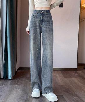 キラキラデニムパンツラインストーンデニム 送料無料 即日発送-2