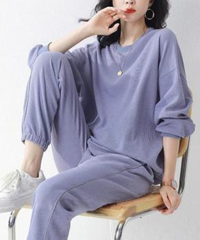 ワッフルスウェットセットアップ 春秋長袖 送料無料 即日発送-6