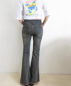 フレアデニムパンツ ハイウエストジーンズ 送料無料 即日発送-7