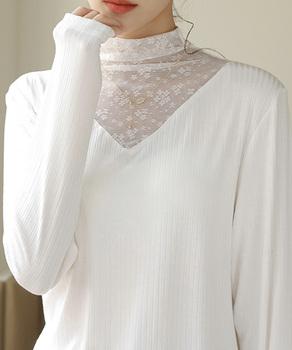 レースカットソー切り替えインナートップス SK22115948-7177 送料無料 即日発送-4