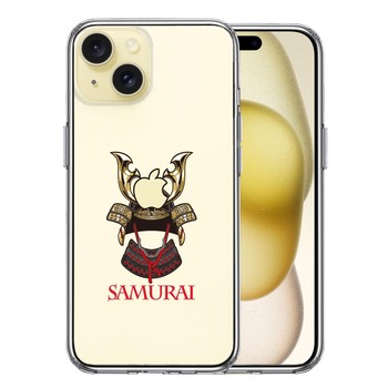 iPhone15 ケース クリア サムライ apple前立 スマホケース 側面ソフト 背面ハード ハイブリッド  送料無料-0