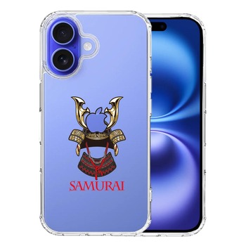 iPhone16 ケース クリア サムライ apple前立 スマホケース 側面ソフト 背面ハード ハイブリッド  送料無料-0