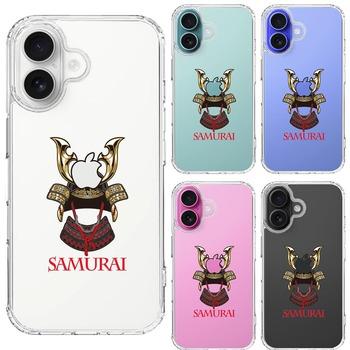 iPhone16 ケース クリア サムライ apple前立 スマホケース 側面ソフト 背面ハード ハイブリッド  送料無料-1