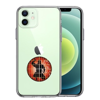 iPhone12 ケース クリア 忍者 障子の影に スマホケース 側面ソフト 背面ハード ハイブリッド  送料無料-0