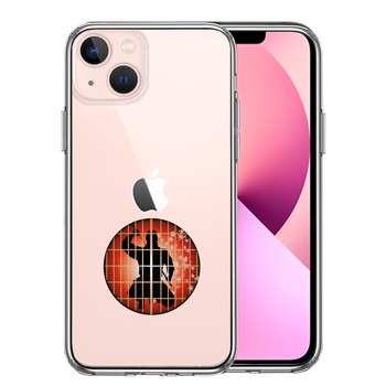 iPhone13mini ケース クリア 忍者 障子の影に スマホケース 側面ソフト 背面ハード ハイブリッド  送料無料-0