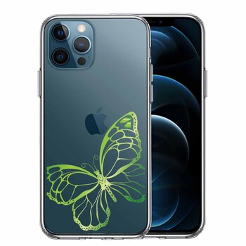 iPhone12Pro ケース クリア 蝶 ちょうちょう バタフライ ゴールド 2 スマホケース 側面ソフト 背面ハード ハイブリッド  送料無料-0