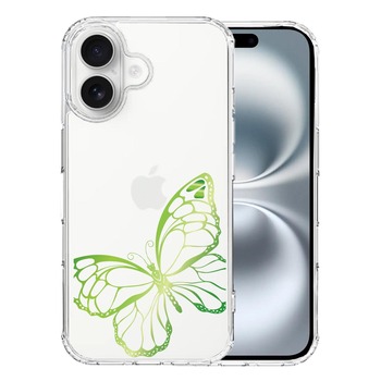 iPhone16 ケース クリア 蝶 ちょうちょう バタフライ ゴールド 2 スマホケース 側面ソフト 背面ハード ハイブリッド  送料無料-0